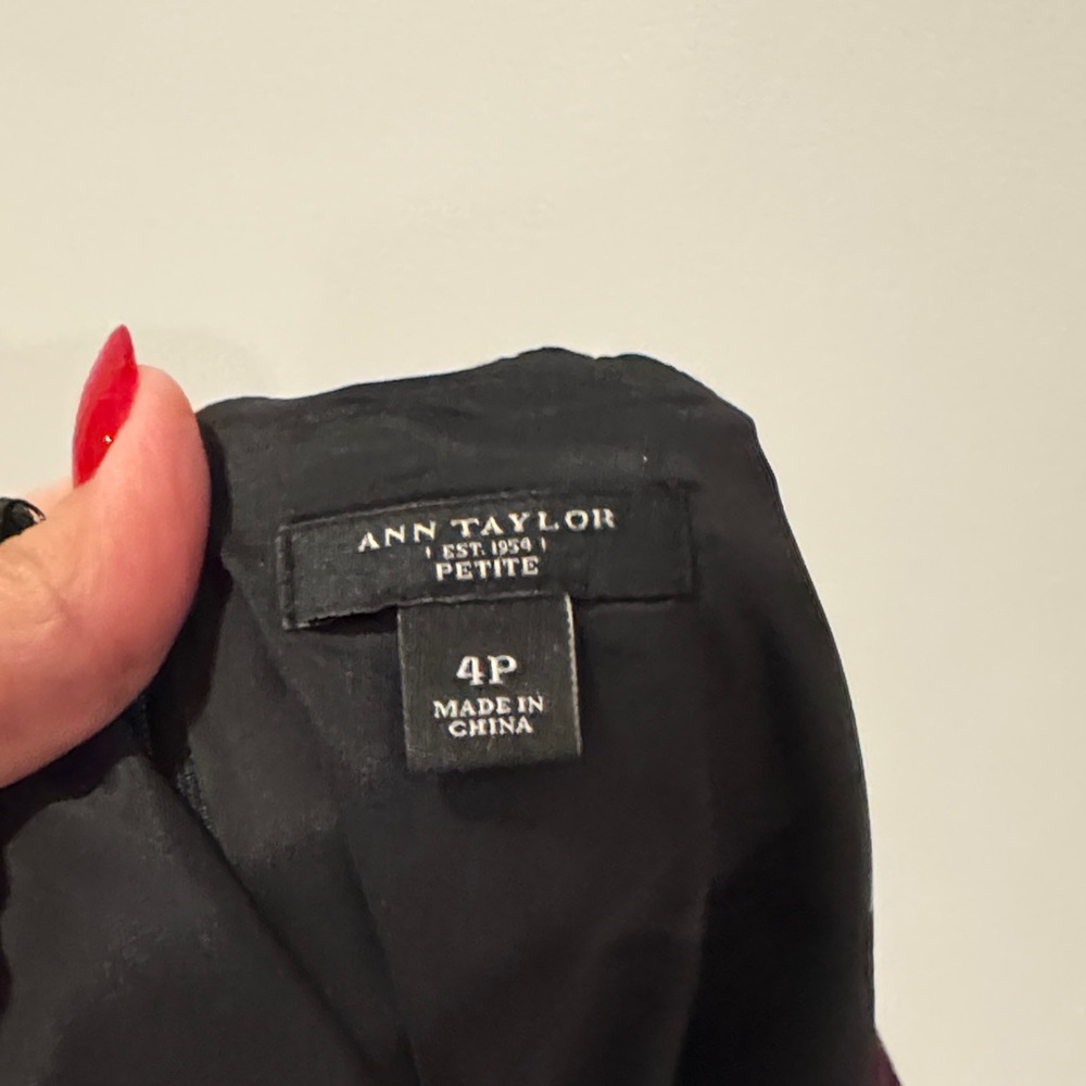 Ann Taylor Black and Pink Patterned lined Midi Cocktail Dress. - Picture 8 of 8